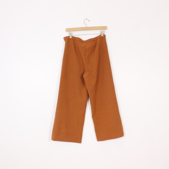 *Urban Outfitters Kimchi Blue Wide Leg High Rise Orange Cropped Dress Pant - Picture 4 of 4